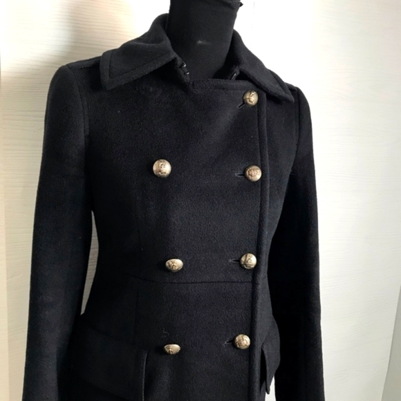Vince wool/ cashmere blend double breasted stadium coat size 2 in Black - Picture 2 of 12